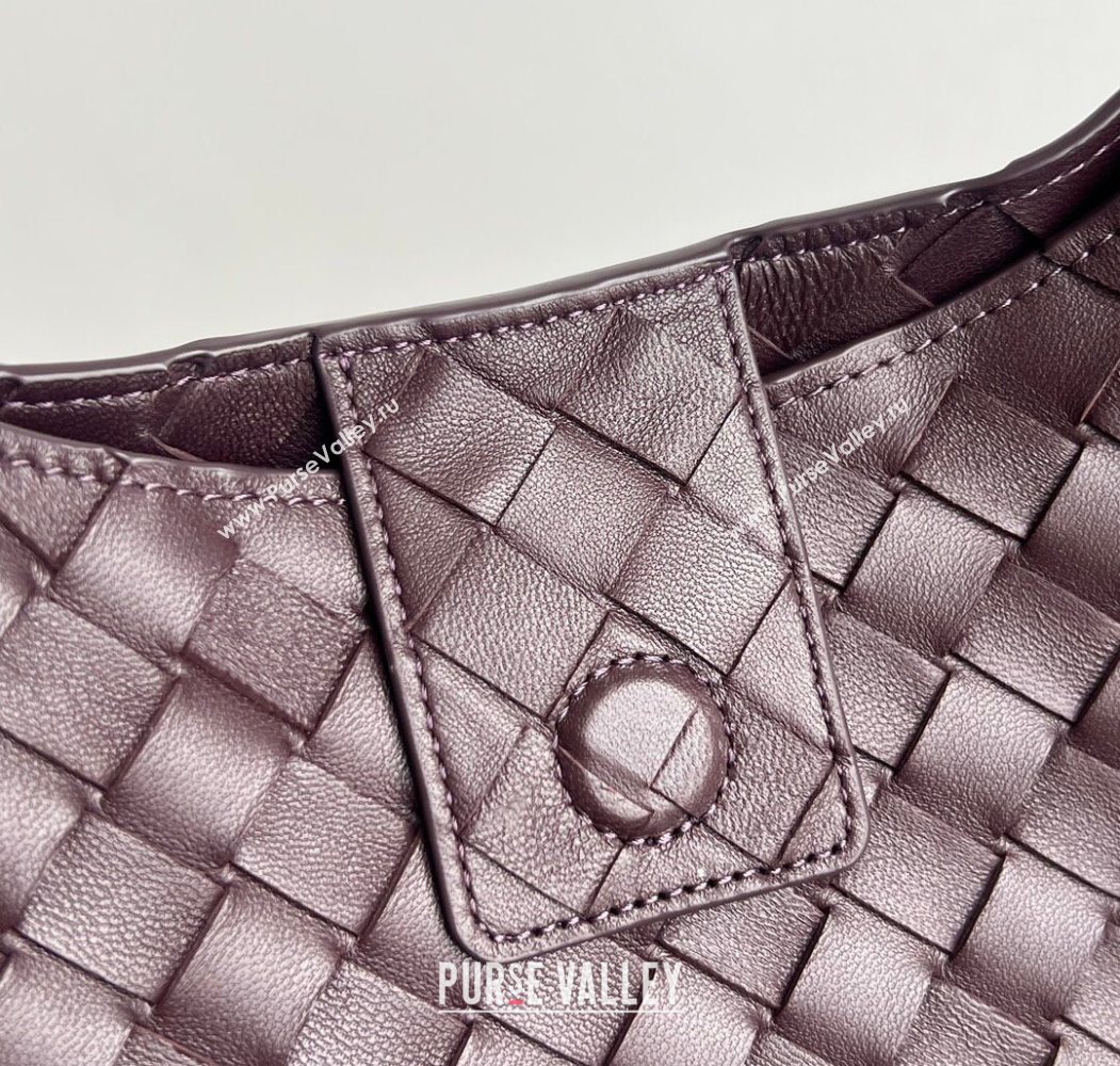 Bottega Veneta Large Campana Shoulder Bag in Intrecciato Leather Dark barolo Red 2025 844250 (WT-260116035)