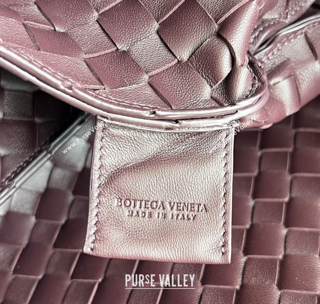 Bottega Veneta Large Campana Shoulder Bag in Intrecciato Leather Dark barolo Red 2025 844250 (WT-260116035)