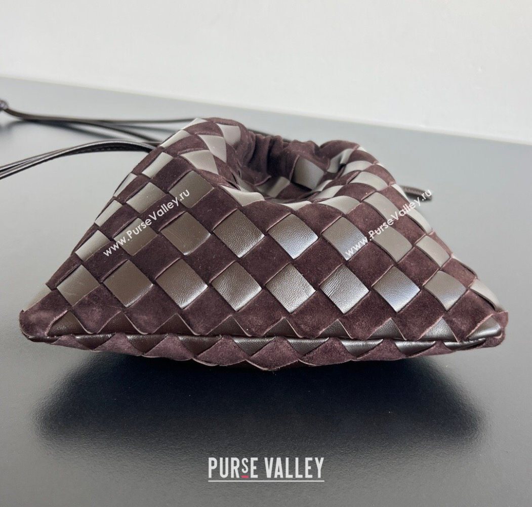 Bottega Veneta Small Dustbag in Intrecciato Leather and Suede Brown 2025 816987 (WT-260117043)