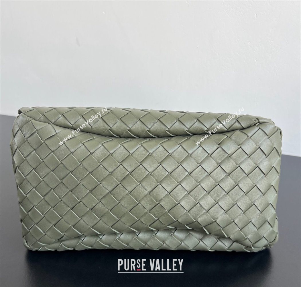 Bottega Veneta Campana Shoulder Bag in Intrecciato Leather Pickle Green 2025 844249 (WT-260116022)
