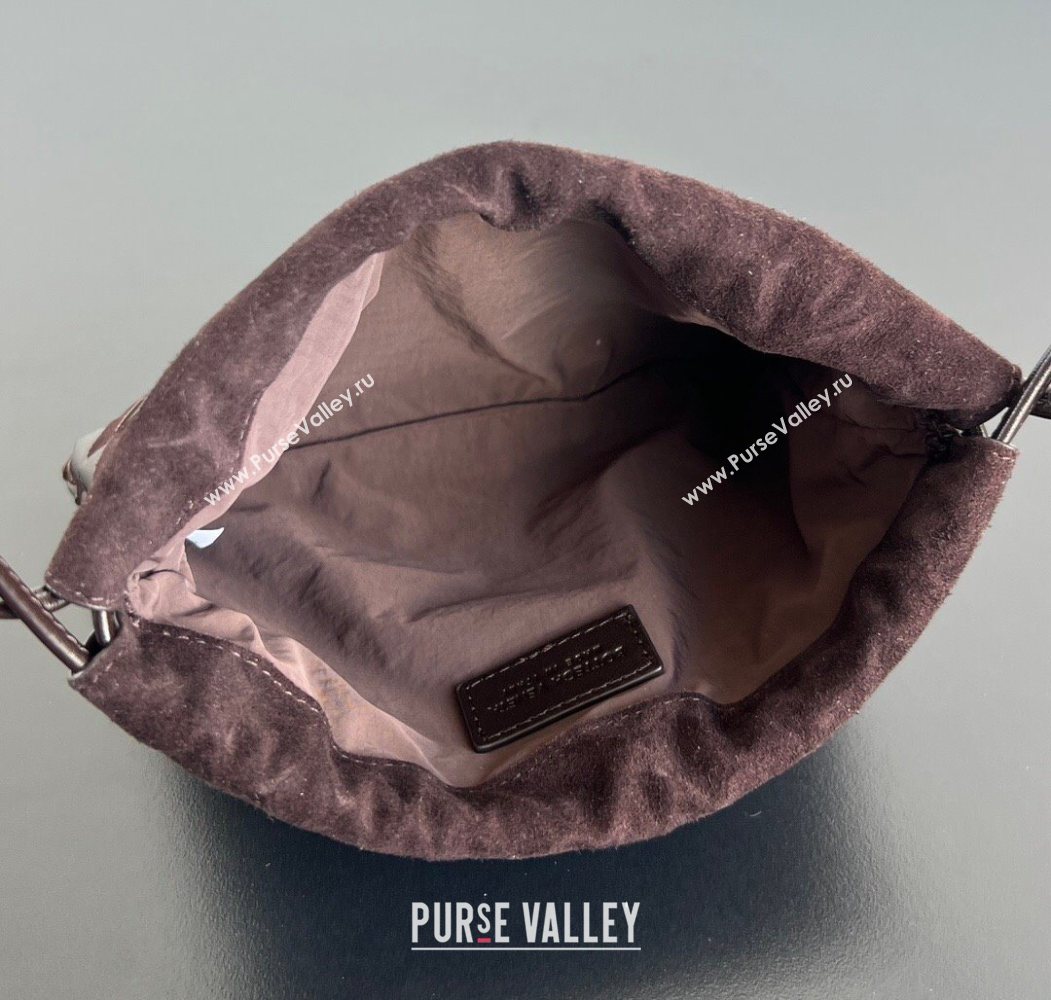 Bottega Veneta Small Dustbag in Intrecciato Leather and Suede Brown 2025 816987 (WT-260117043)