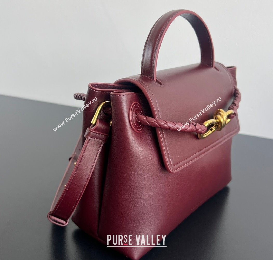Bottega Veneta Small Ciao Ciao Top Handle Bag in Calf Leather Barolo Red 2025 835835 (WT-260117044)