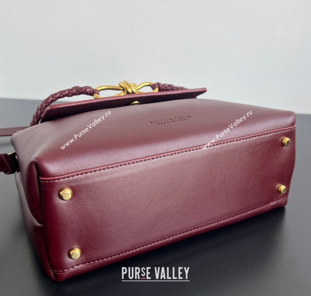 Bottega Veneta Small Ciao Ciao Top Handle Bag in Calf Leather Barolo Red 2025 835835 (WT-260117044)
