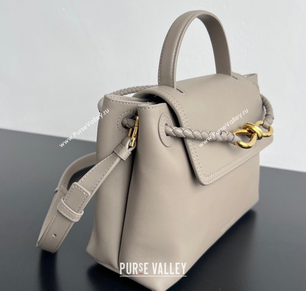 Bottega Veneta Small Ciao Ciao Top Handle Bag in Calf Leather Limestone Grey 2025 835835 (WT-260117045)