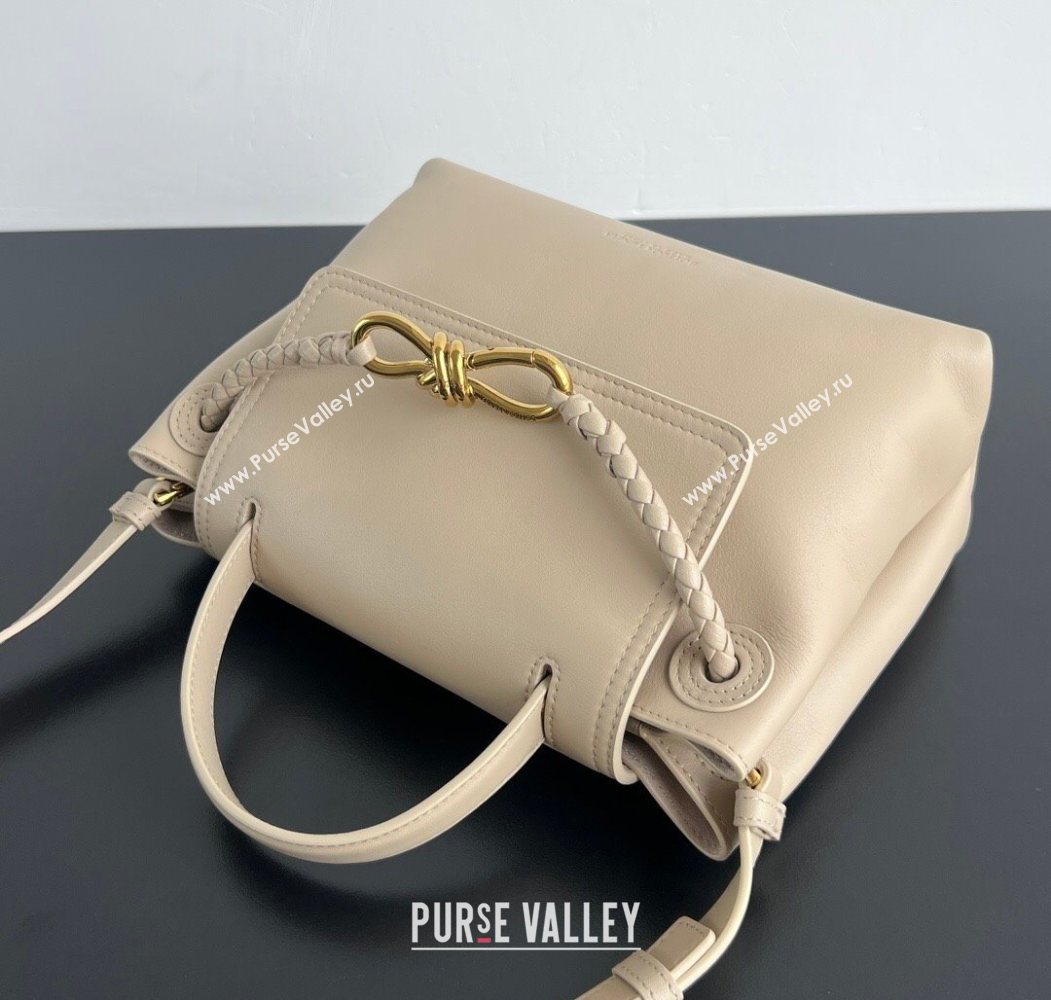 Bottega Veneta Small Ciao Ciao Top Handle Bag in Calf Leather Ecru Beige 2025 835835 (WT-260117046)