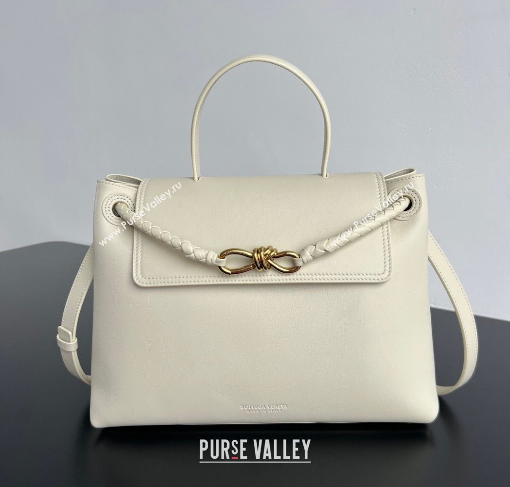 Bottega Veneta Medium Ciao Ciao Top Handle Bag in Calf Leather Sea Salt 2025 817231 (WT-260117047)