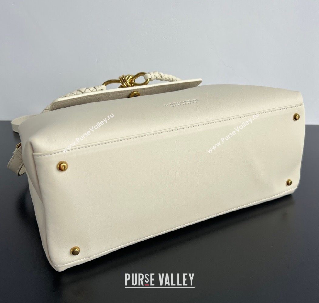 Bottega Veneta Medium Ciao Ciao Top Handle Bag in Calf Leather Sea Salt 2025 817231 (WT-260117047)