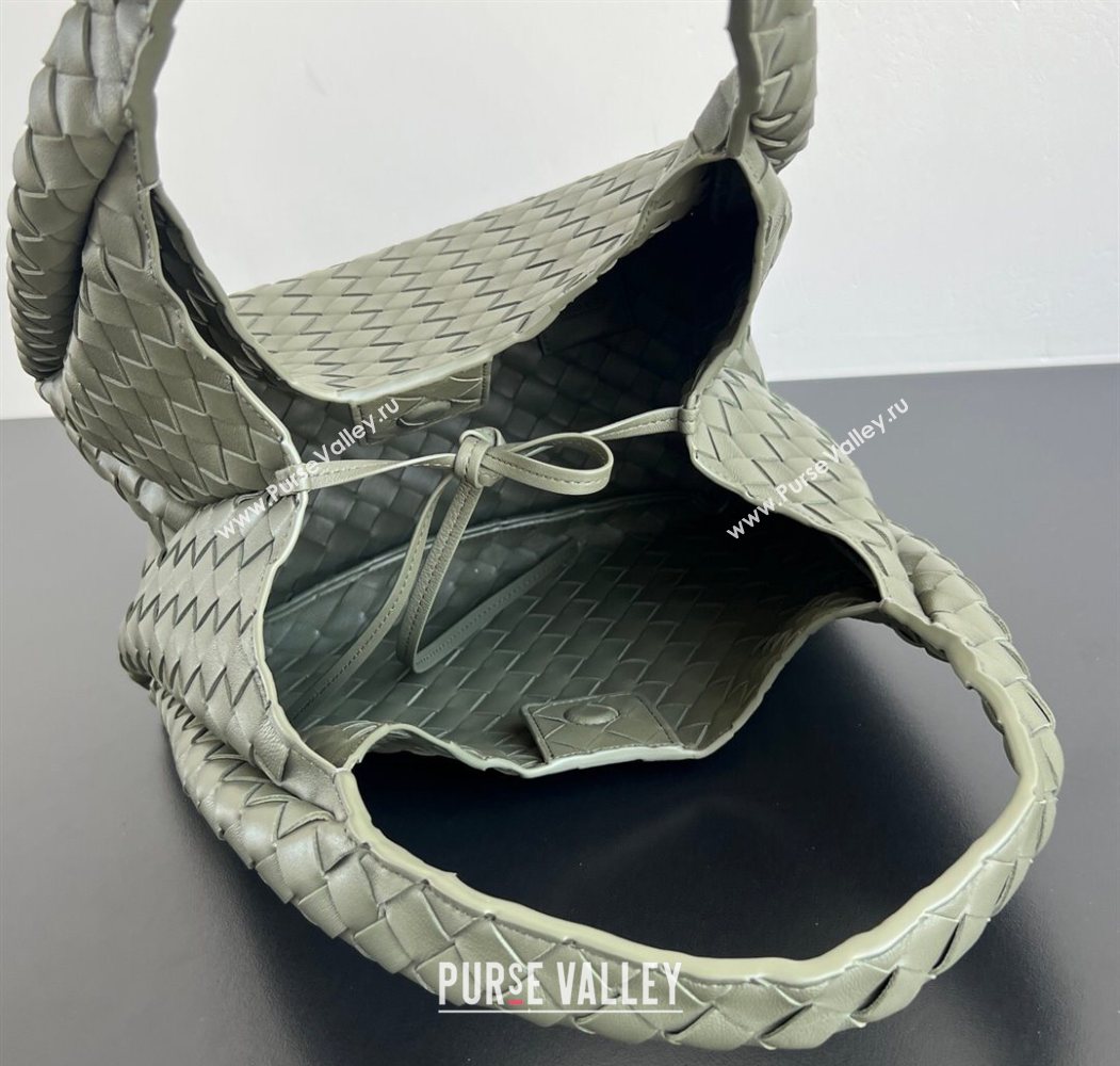 Bottega Veneta Campana Shoulder Bag in Intrecciato Leather Pickle Green 2025 844249 (WT-260116022)