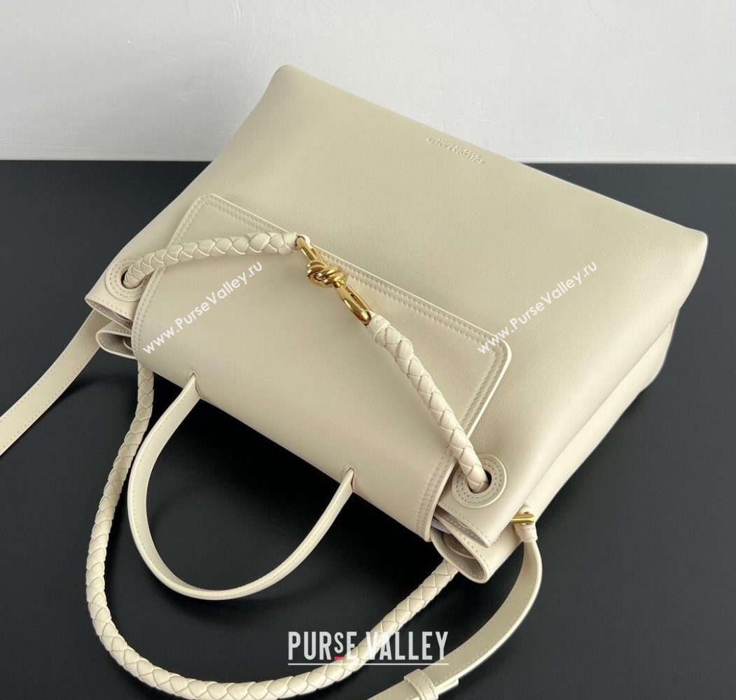 Bottega Veneta Medium Ciao Ciao Top Handle Bag in Calf Leather Sea Salt 2025 817231 (WT-260117047)