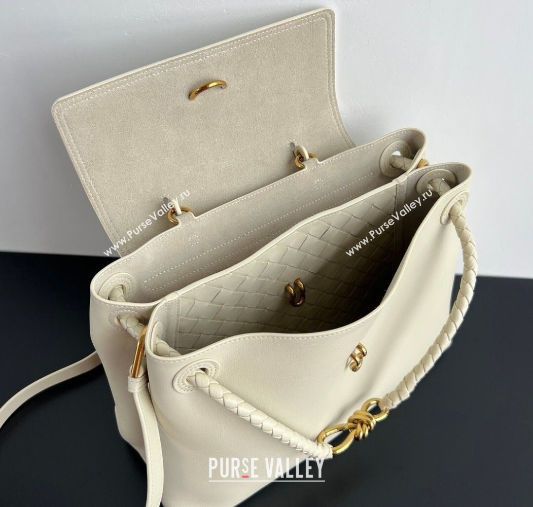 Bottega Veneta Medium Ciao Ciao Top Handle Bag in Calf Leather Sea Salt 2025 817231 (WT-260117047)