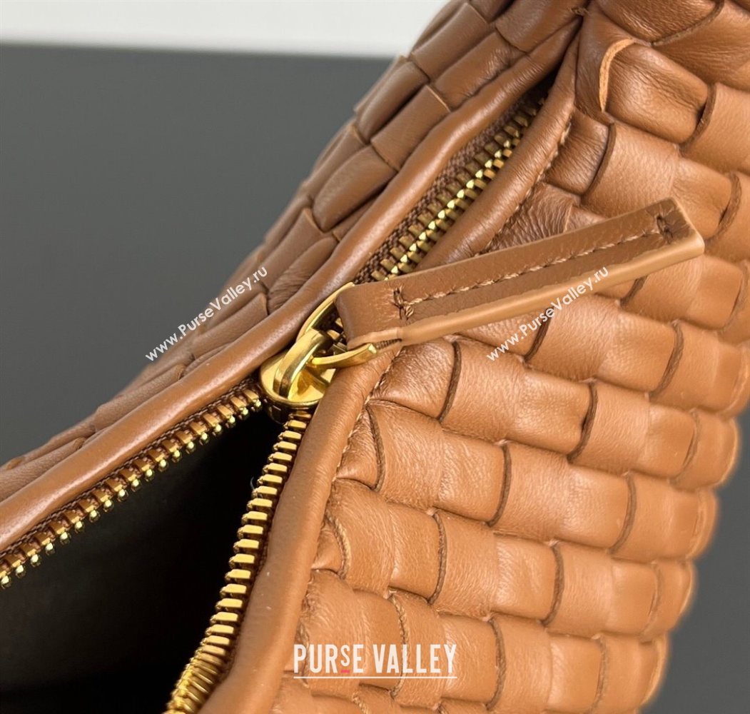 Bottega Veneta Small Veneta Hobo Bag in Intrecciato Leather Amber Brown 2026 856736 (WT-260116001)