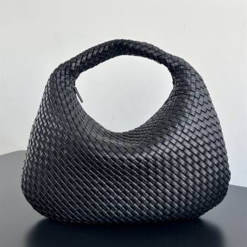 Bottega Veneta Maxi Veneta Hobo Bag in Intrecciato Leather Black 2026 856739 (WT-260116006)