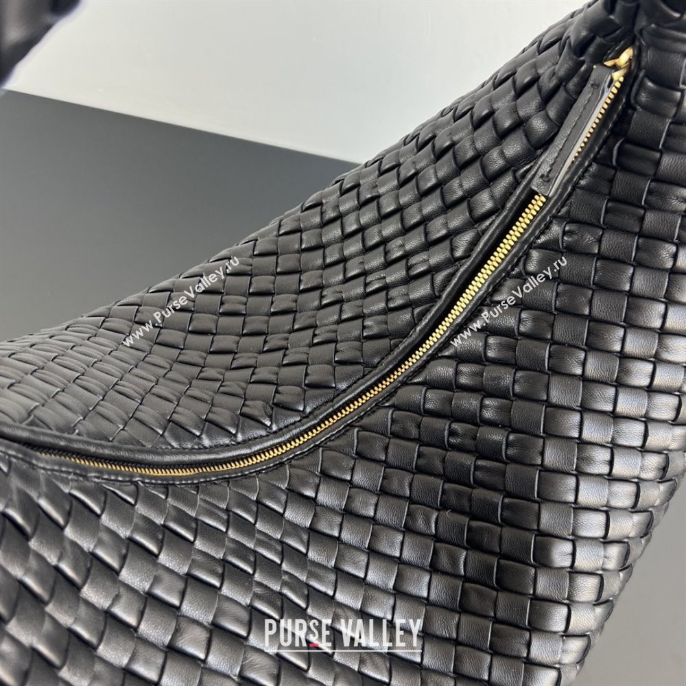 Bottega Veneta Maxi Veneta Hobo Bag in Intrecciato Leather Black 2026 856739 (WT-260116006)