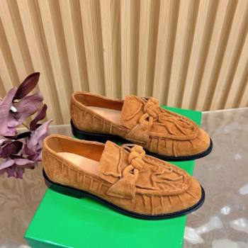 Bottega Veneta Astaire Loafers with One-Tone Knot Buckle in Suede Light Brown 2026 843945 (MD-260226116)