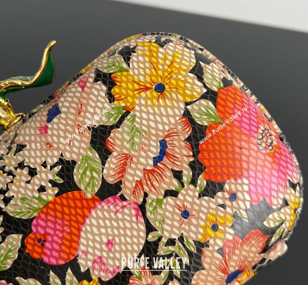 Bottega Veneta Knot Clutch with Flower Clasp in Leather Pink/Orange/Yellow 2026 BV040166 (WT-260401011)