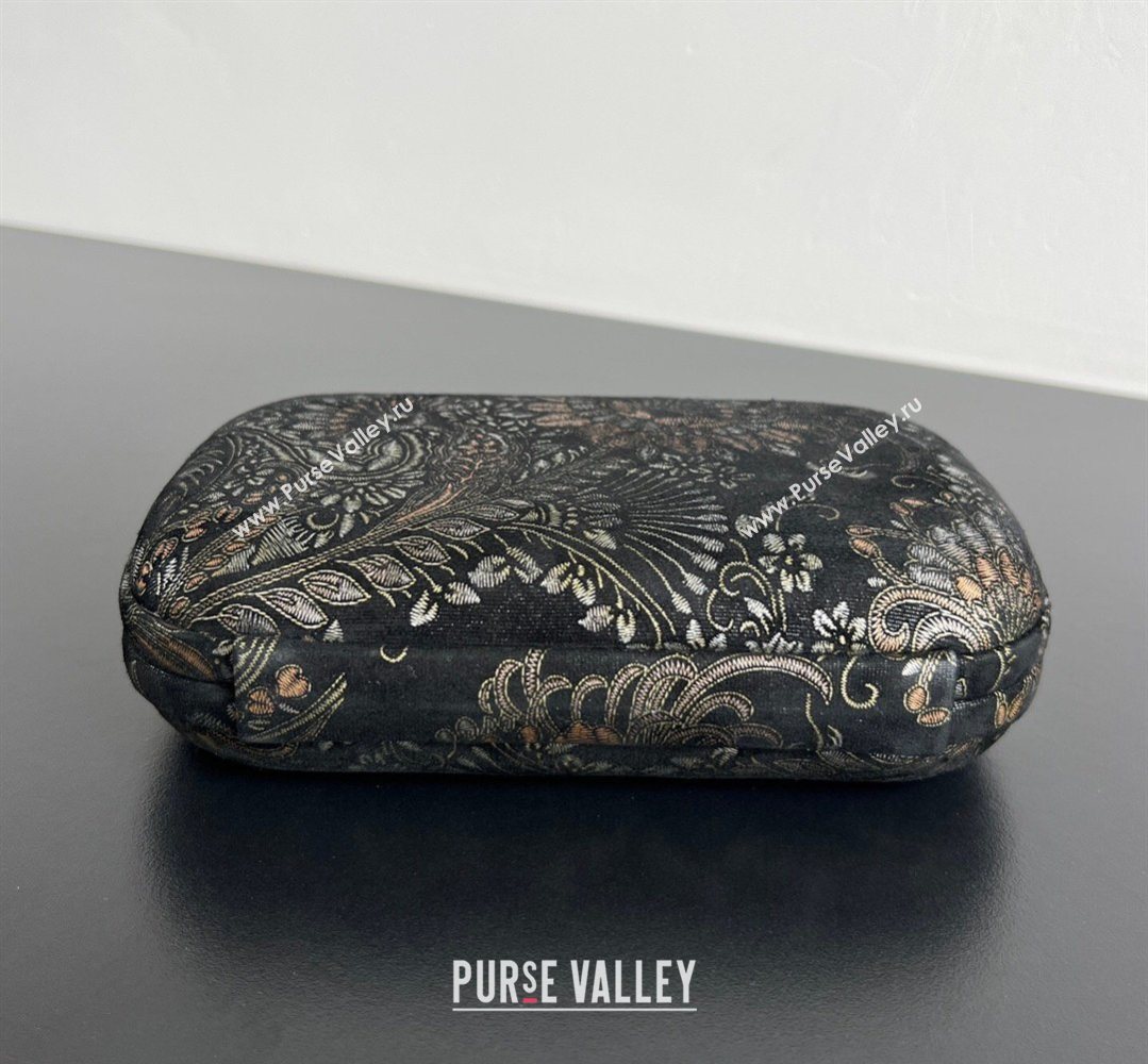 Bottega Veneta Classic Knot Clutch in Jacquard Velvet Gold/Silver/Black 2026 BV040165 (WT-260401008)