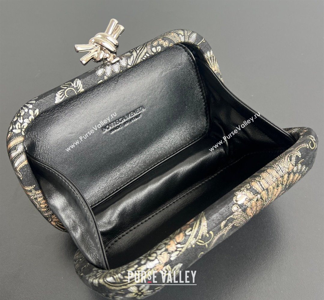 Bottega Veneta Classic Knot Clutch in Jacquard Velvet Gold/Silver/Black 2026 BV040165 (WT-260401008)