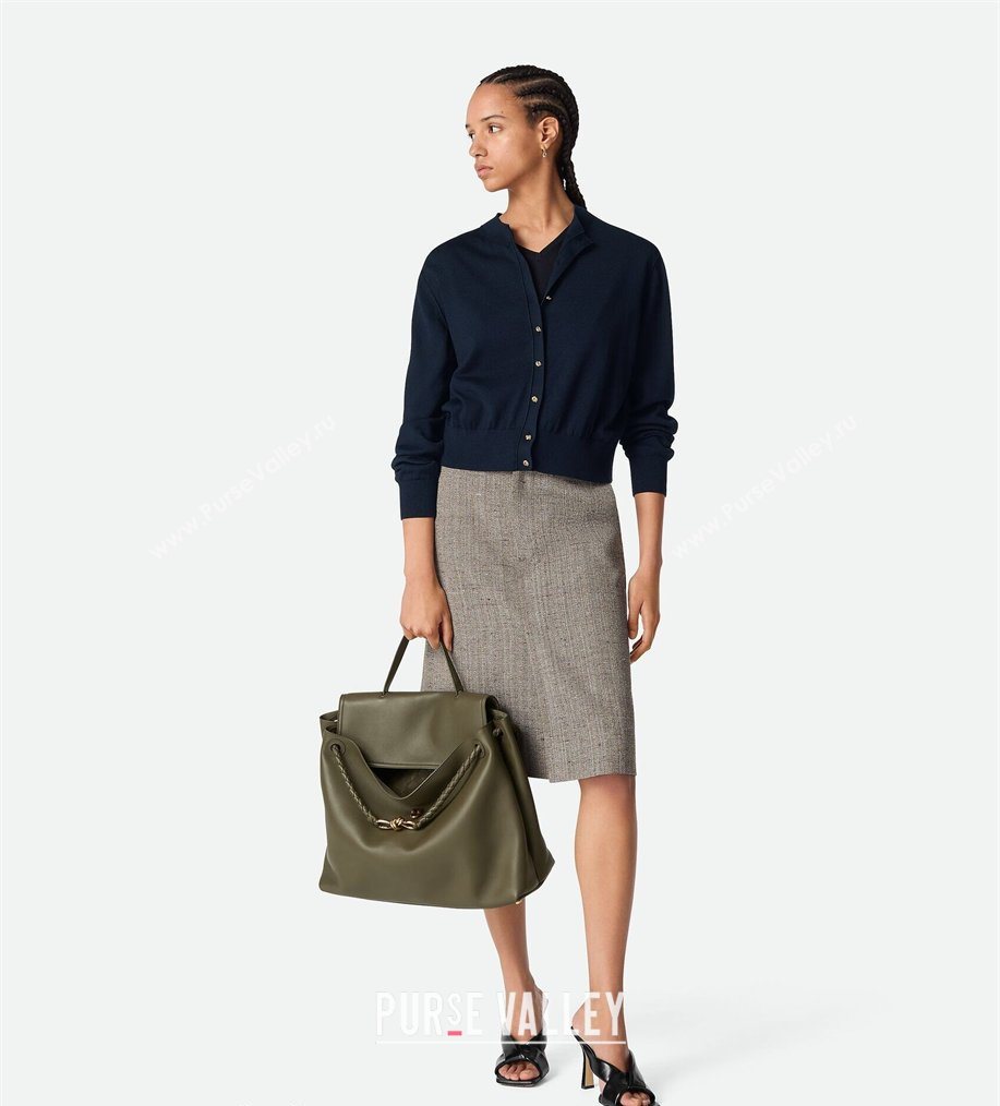 Bottega Veneta Large Ciao Ciao Top Handle Bag in Calf Leather 826195 Cypress Green 2026 (WT-260401017)