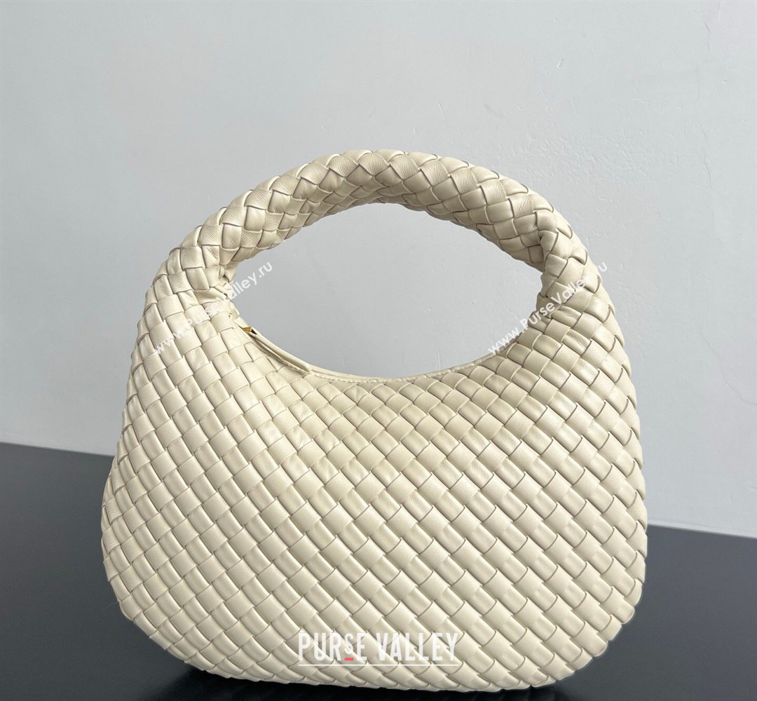 Bottega Veneta Small Veneta Hobo Bag in Intrecciato Leather Sea Salt 2026 856736 (WT-260401019)