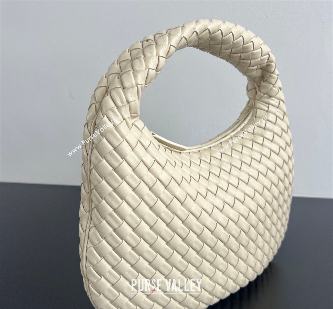 Bottega Veneta Small Veneta Hobo Bag in Intrecciato Leather Sea Salt 2026 856736 (WT-260401019)