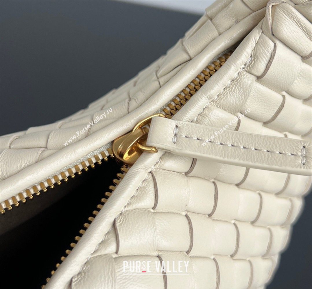 Bottega Veneta Small Veneta Hobo Bag in Intrecciato Leather Sea Salt 2026 856736 (WT-260401019)