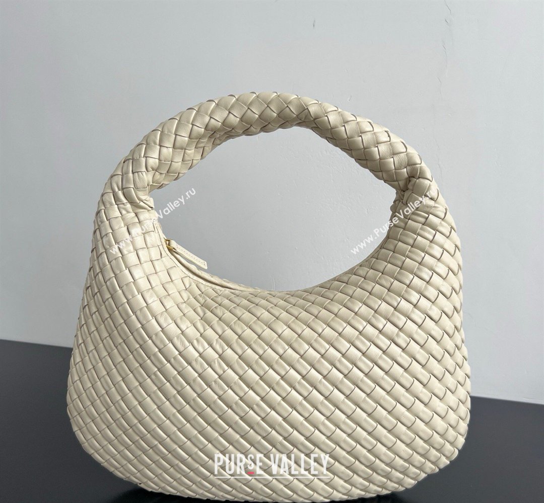 Bottega Veneta Medium Veneta Hobo Bag in Intrecciato Leather Sea Salt 2026 856737 (WT-260401003)