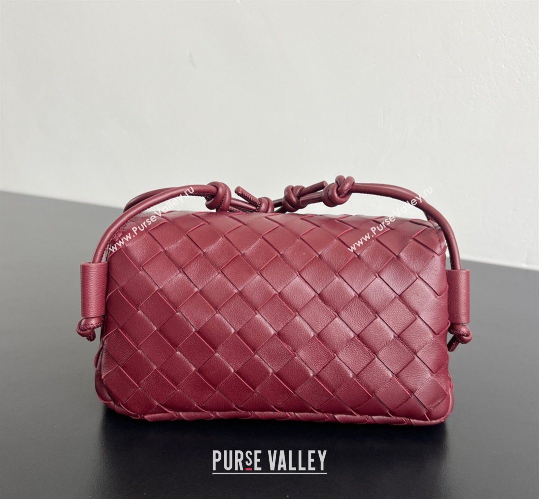 Bottega Veneta Notturno Mini Bag in Intrecciato Leather Barolo Red 2026 843893 (WT-260401024)