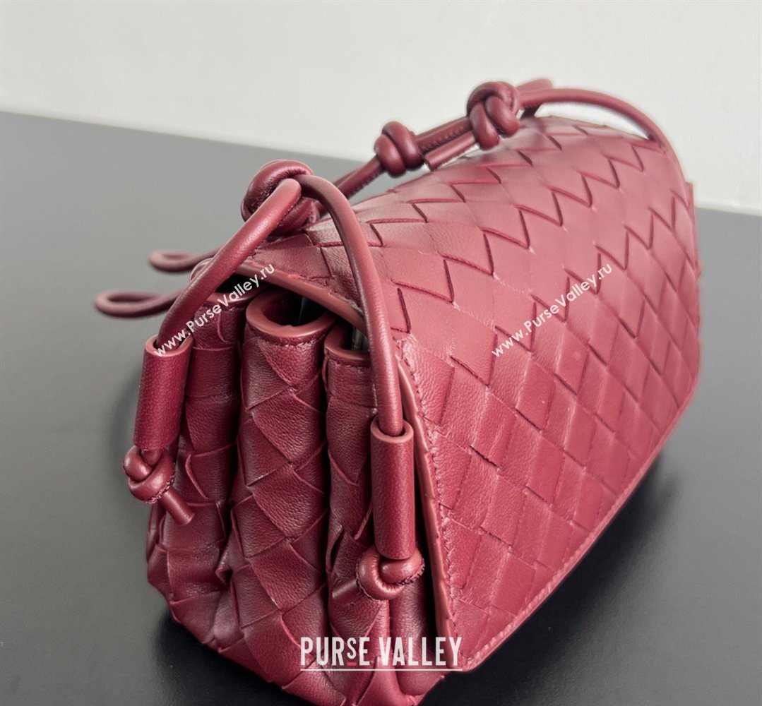 Bottega Veneta Notturno Mini Bag in Intrecciato Leather Barolo Red 2026 843893 (WT-260401024)