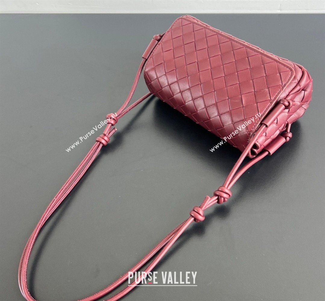Bottega Veneta Notturno Mini Bag in Intrecciato Leather Barolo Red 2026 843893 (WT-260401024)