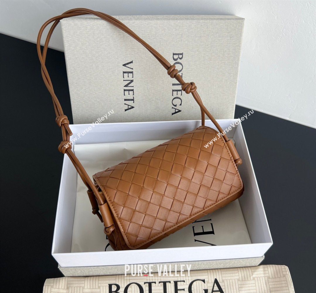 Bottega Veneta Notturno Mini Bag in Intrecciato Leather Light Brown 2026 843893 (WT-260401025)