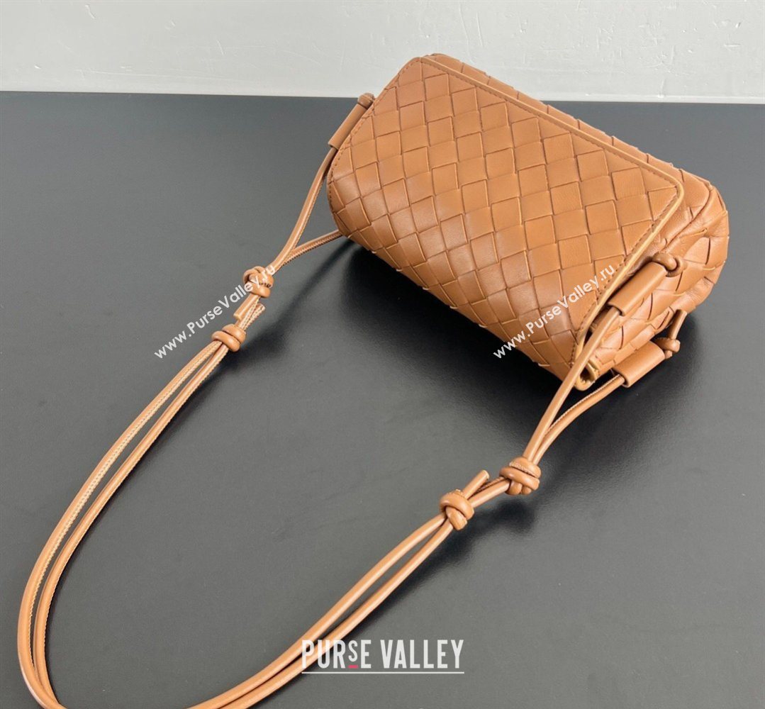 Bottega Veneta Notturno Mini Bag in Intrecciato Leather Light Brown 2026 843893 (WT-260401025)