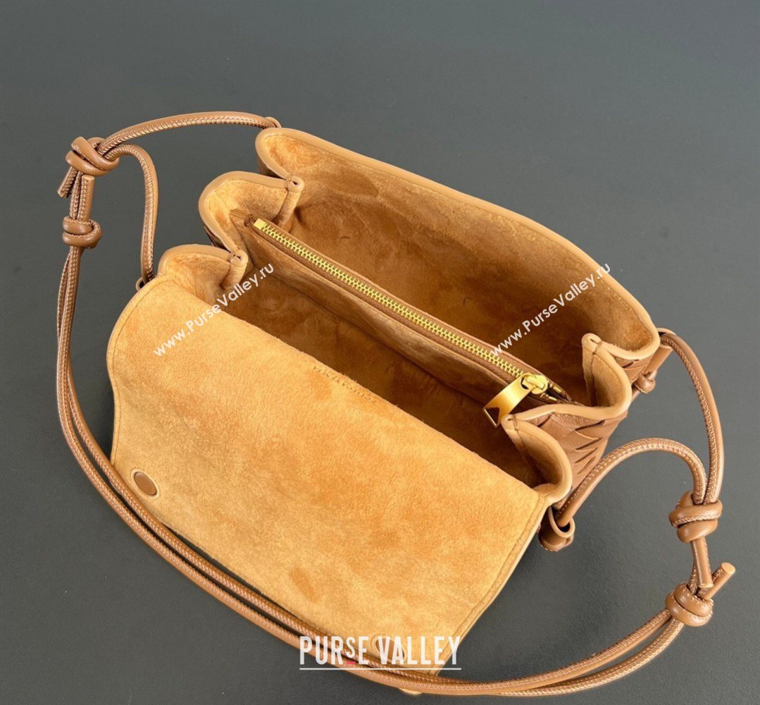 Bottega Veneta Notturno Mini Bag in Intrecciato Leather Light Brown 2026 843893 (WT-260401025)
