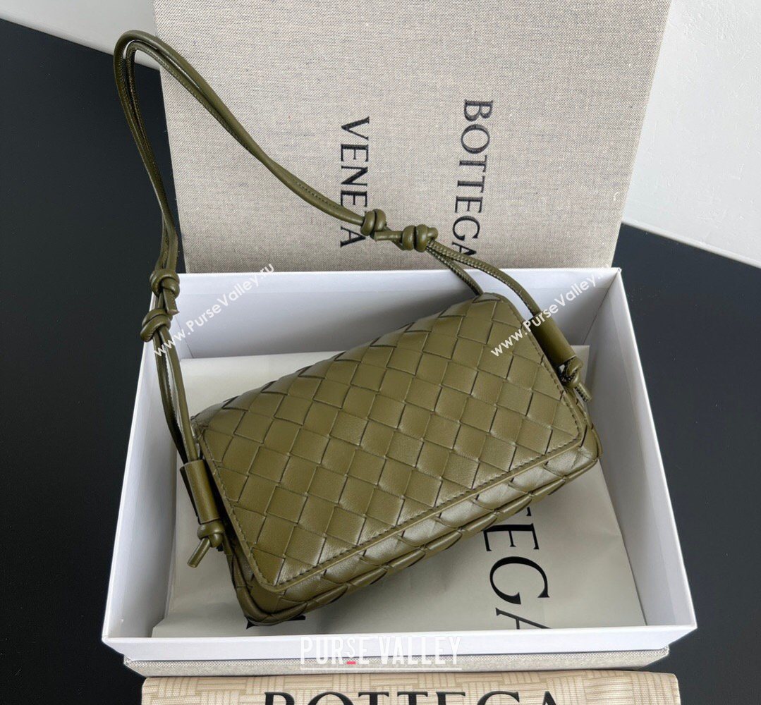 Bottega Veneta Notturno Mini Bag in Intrecciato Leather Oil Brown 2026 843893 (WT-260401026)