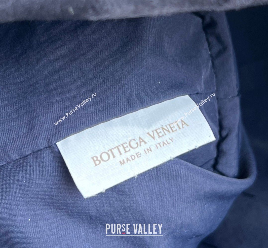 Bottega Veneta Giorno Shoulder Bag in Intrecciato Suede Navy Blue 2026 857657 (WT-260401031)