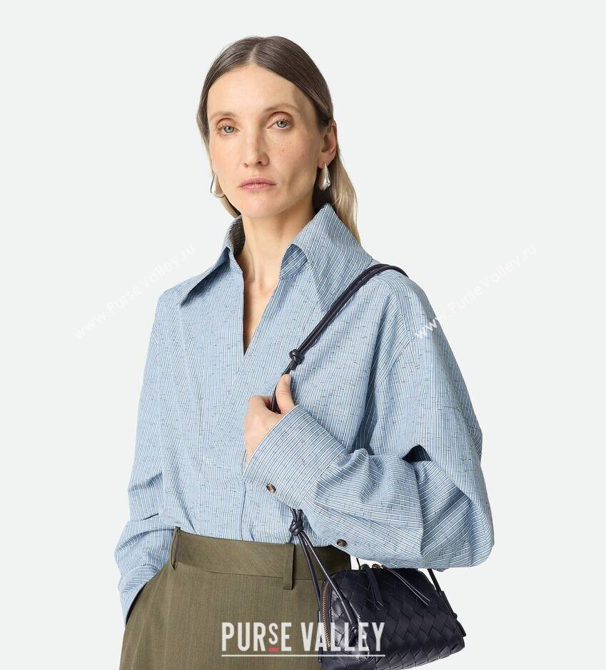 Bottega Veneta Intrecciato Leather Concert Pouch Mini bag Midnight Blue 2026 794258 (WT-260401032)