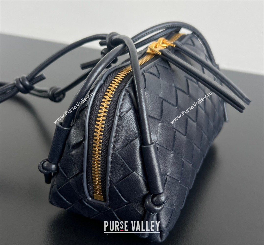 Bottega Veneta Intrecciato Leather Concert Pouch Mini bag Midnight Blue 2026 794258 (WT-260401032)