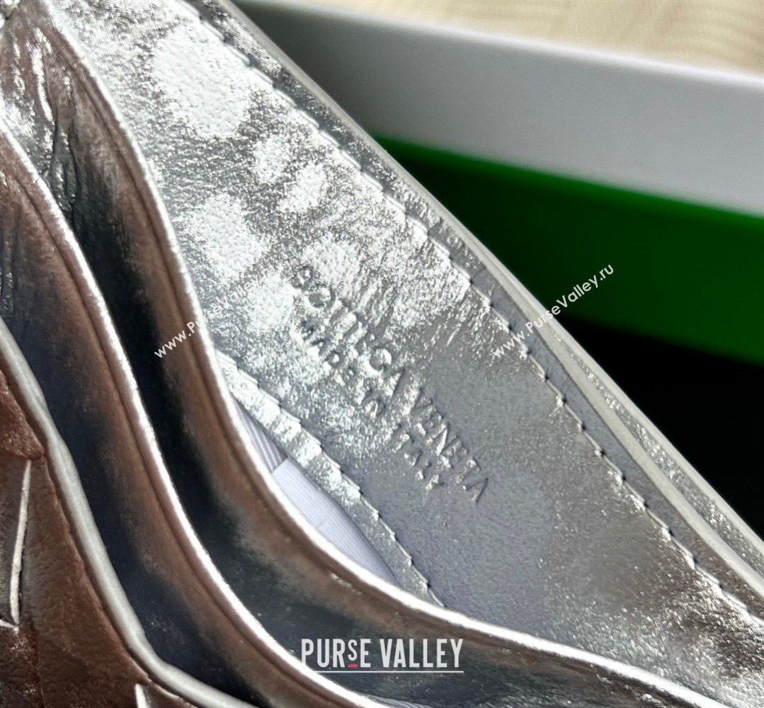 Bottega Veneta Intrecciato Leather Credit Card Case Silver 2026 743209 (WT-260401033)