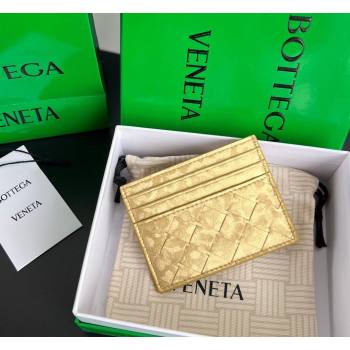 Bottega Veneta Intrecciato Leather Credit Card Case Gold 2026 743209 (WT-260401034)