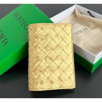 Bottega Veneta Intrecciato Leather Passport Case Gold 2026 749954 (WT-260401035)