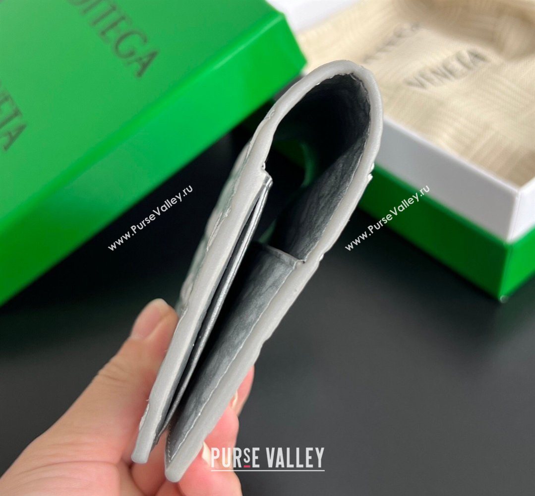 Bottega Veneta Intrecciato Leather Passport Case Silver 2026 749954 (WT-260401036)