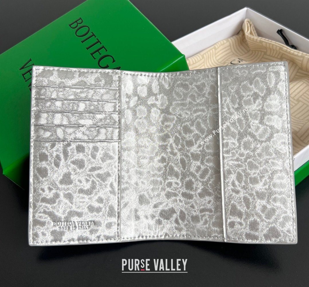 Bottega Veneta Intrecciato Leather Passport Case Silver 2026 749954 (WT-260401036)