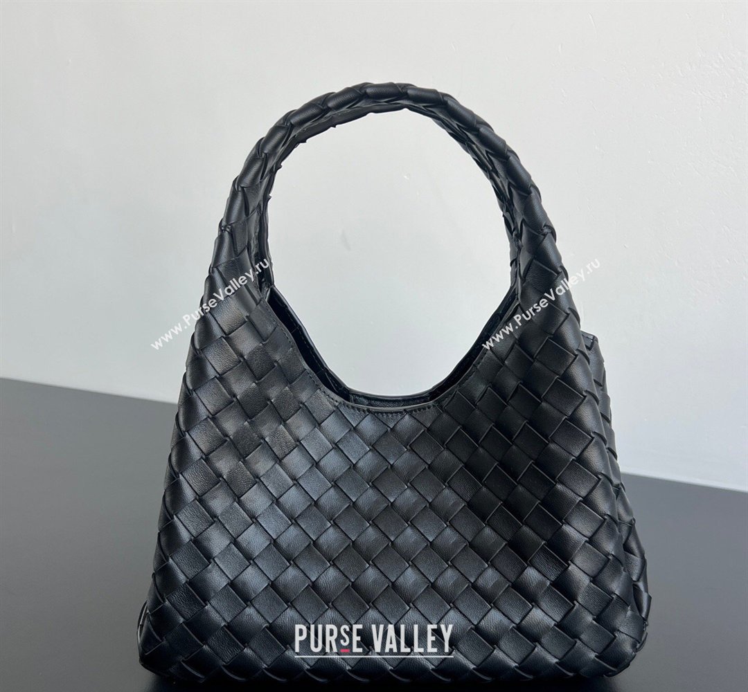Bottega Veneta Small Campana Hobo Bag in Intrecciato Leather Black 2026 854248 (WT-260401053)