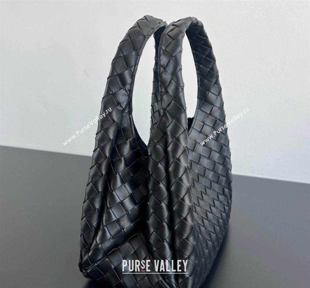 Bottega Veneta Small Campana Hobo Bag in Intrecciato Leather Black 2026 854248 (WT-260401053)