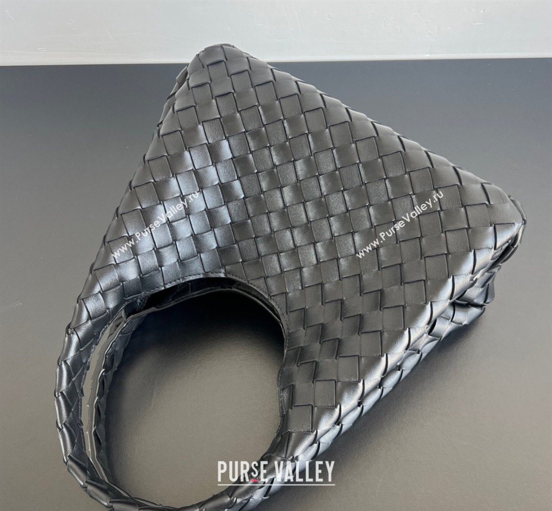 Bottega Veneta Small Campana Hobo Bag in Intrecciato Leather Black 2026 854248 (WT-260401053)