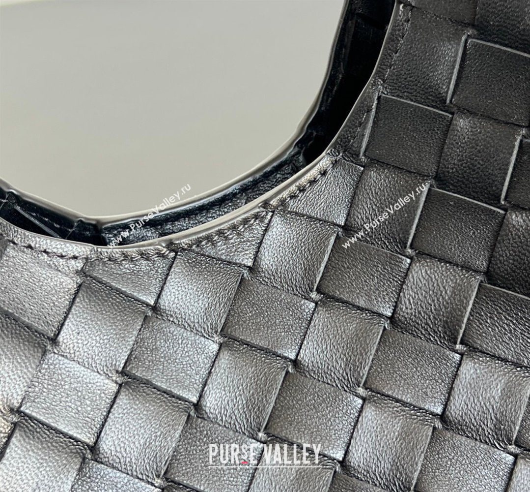 Bottega Veneta Small Campana Hobo Bag in Intrecciato Leather Black 2026 854248 (WT-260401053)