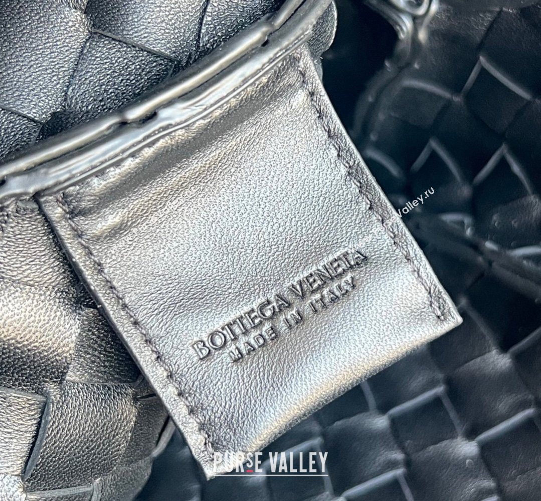 Bottega Veneta Small Campana Hobo Bag in Intrecciato Leather Black 2026 854248 (WT-260401053)