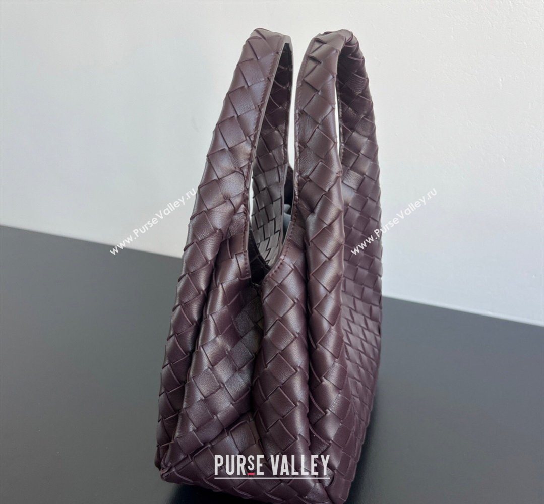 Bottega Veneta Small Campana Hobo Bag in Intrecciato Leather Dark Barolo Red 2026 854248 (WT-260401054)