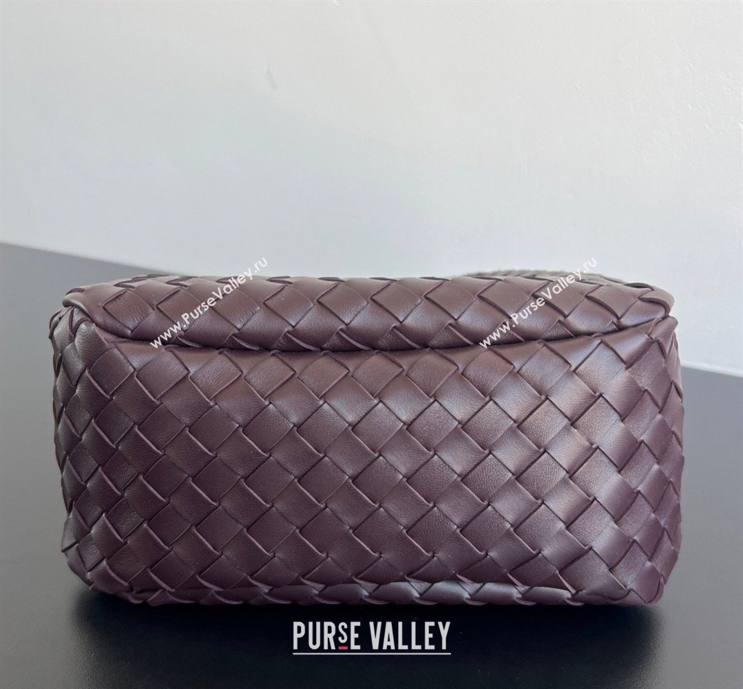 Bottega Veneta Small Campana Hobo Bag in Intrecciato Leather Dark Barolo Red 2026 854248 (WT-260401054)