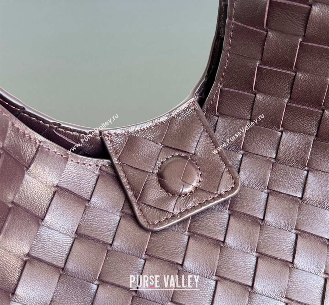 Bottega Veneta Small Campana Hobo Bag in Intrecciato Leather Dark Barolo Red 2026 854248 (WT-260401054)