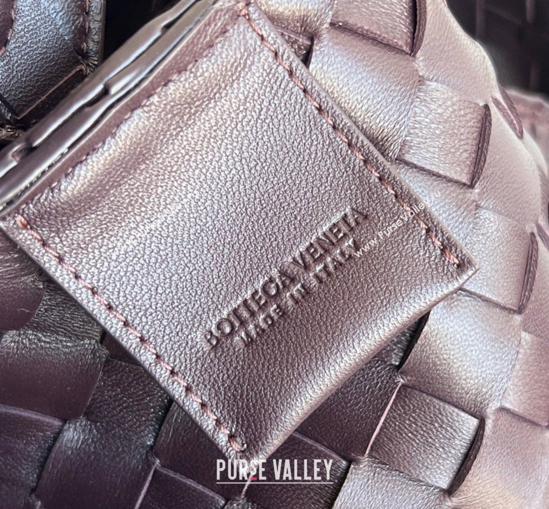 Bottega Veneta Small Campana Hobo Bag in Intrecciato Leather Dark Barolo Red 2026 854248 (WT-260401054)